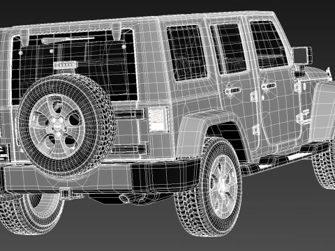 Jeep Wrangler Unlimited Sahara 2013 3D Model