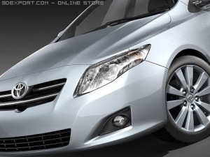 Toyota Corolla Sedan 2009 midpoly 3D-Modell