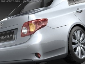 Toyota Corolla Sedan 2009 midpoly 3D-Modell