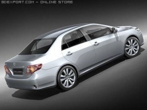 Toyota Corolla Sedan 2009 midpoly 3D-Modell