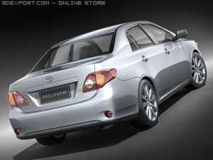 Toyota Corolla Sedan 2009 midpoly 3D-Modell