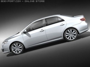 Toyota Corolla Sedan 2009 midpoly 3D-Modell