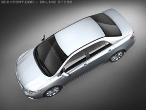Toyota Corolla Sedan 2009 midpoly 3D-Modell