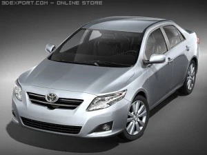 Toyota Corolla Sedan 2009 midpoly 3D Model