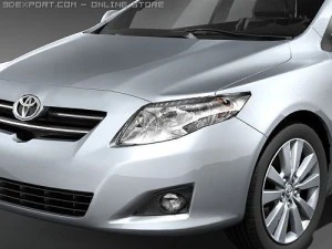 Toyota Corolla Sedan 2009 midpoly 3D Model