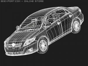 Toyota Corolla Sedan 2009 midpoly 3D Model