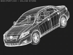 Toyota Corolla Sedan 2009 midpoly 3D Model
