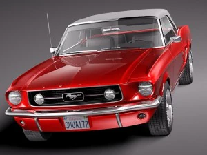 Mustang GT 1967 soft top 3D Model