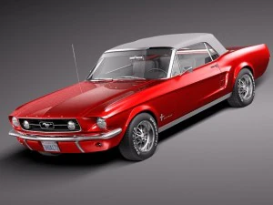 Mustang GT 1967 capota blanda Modelo 3D