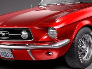 Mustang GT 1967 soft top 3D Model