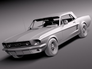 Mustang GT 1967 soft top Modèle 3D