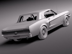 Mustang GT 1967 soft top Modèle 3D