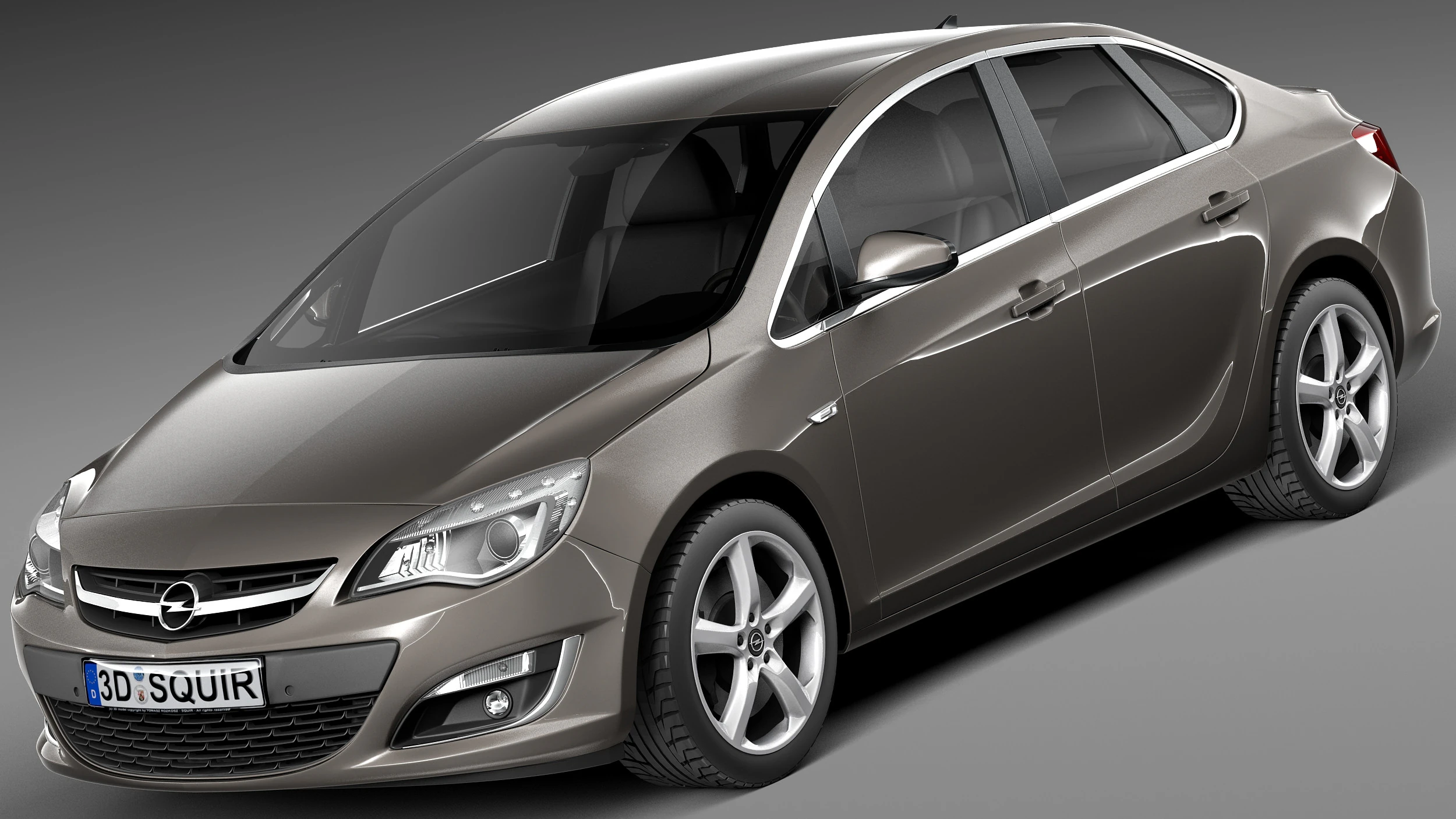 Opel Astra Sedan 2013 3D Model .c4d .max .obj .3ds .fbx .stl .blend 