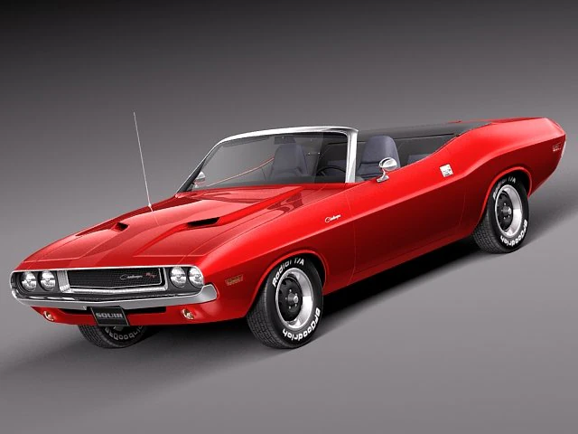 Dodge Challenger 1970 Descapotable Modelo 3D .c4d .max .obj .3ds .fbx .stl .blend
