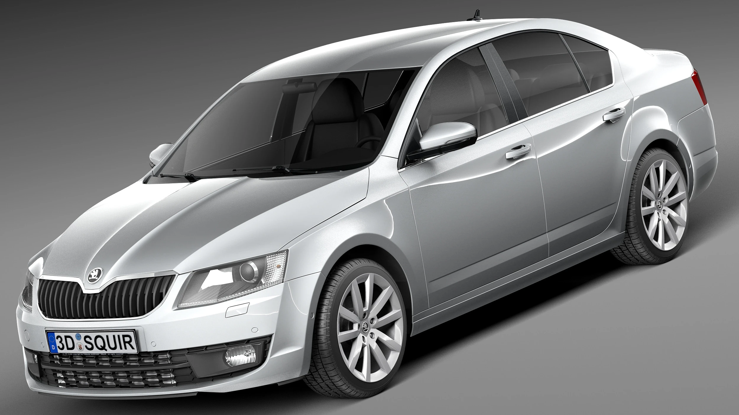 Skoda Octavia Sedan 2013 3D Model .c4d .max .obj .3ds .fbx .stl .blend 