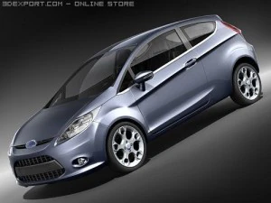 Fiesta Hatchback 3 puertas 2009 midpoly Modelo 3D