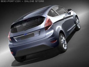 Fiesta Hatchback 3-door 2009 midpoly Modello 3D
