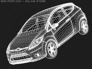 Fiesta Hatchback 3-door 2009 midpoly Modello 3D