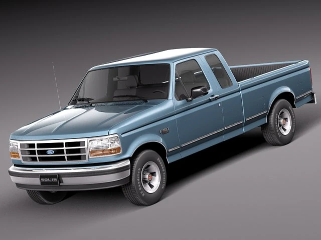F-150 1992-1996 Super Cab 3D Model .c4d .max .obj .3ds .fbx .stl .blend 