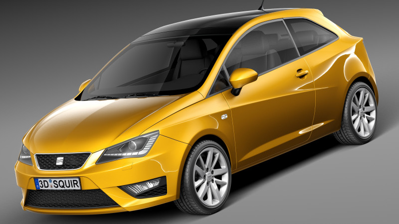 Seat Ibiza 3-door 2013 3D-Modell .c4d .max .obj .3ds .fbx .stl .blend 