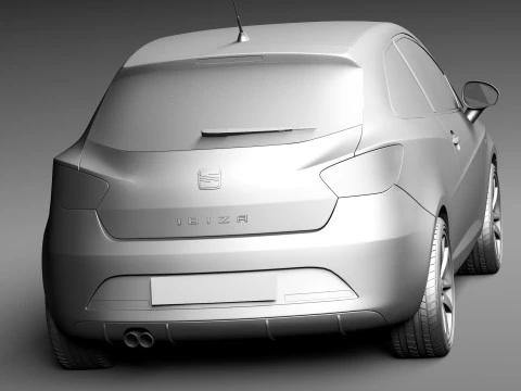 Seat Ibiza 3-door 2013 3D Model