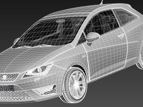 Seat Ibiza 3-door 2013 3D Model