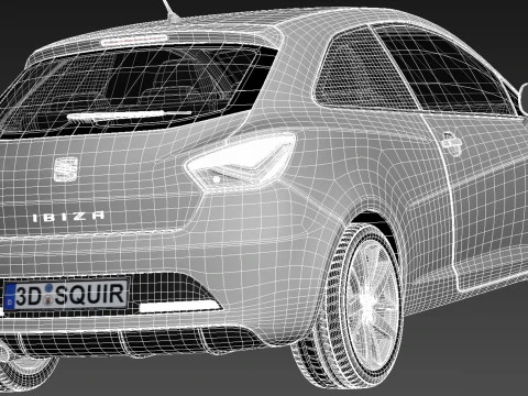 Seat Ibiza 3-door 2013 3D Model