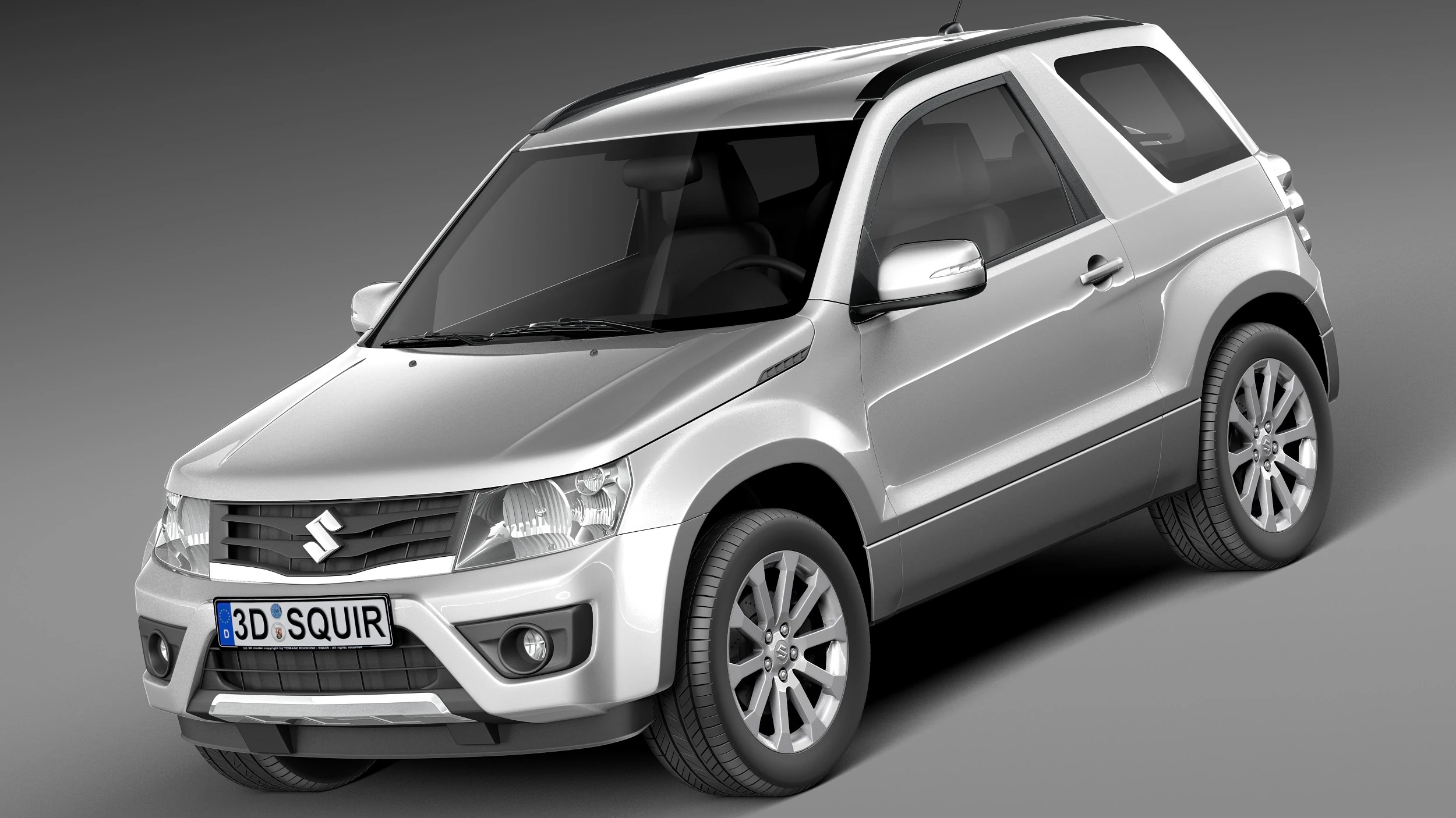Suzuki Grand Vitara 3-door 2013 3D Model .c4d .max .obj .3ds .fbx .stl .blend