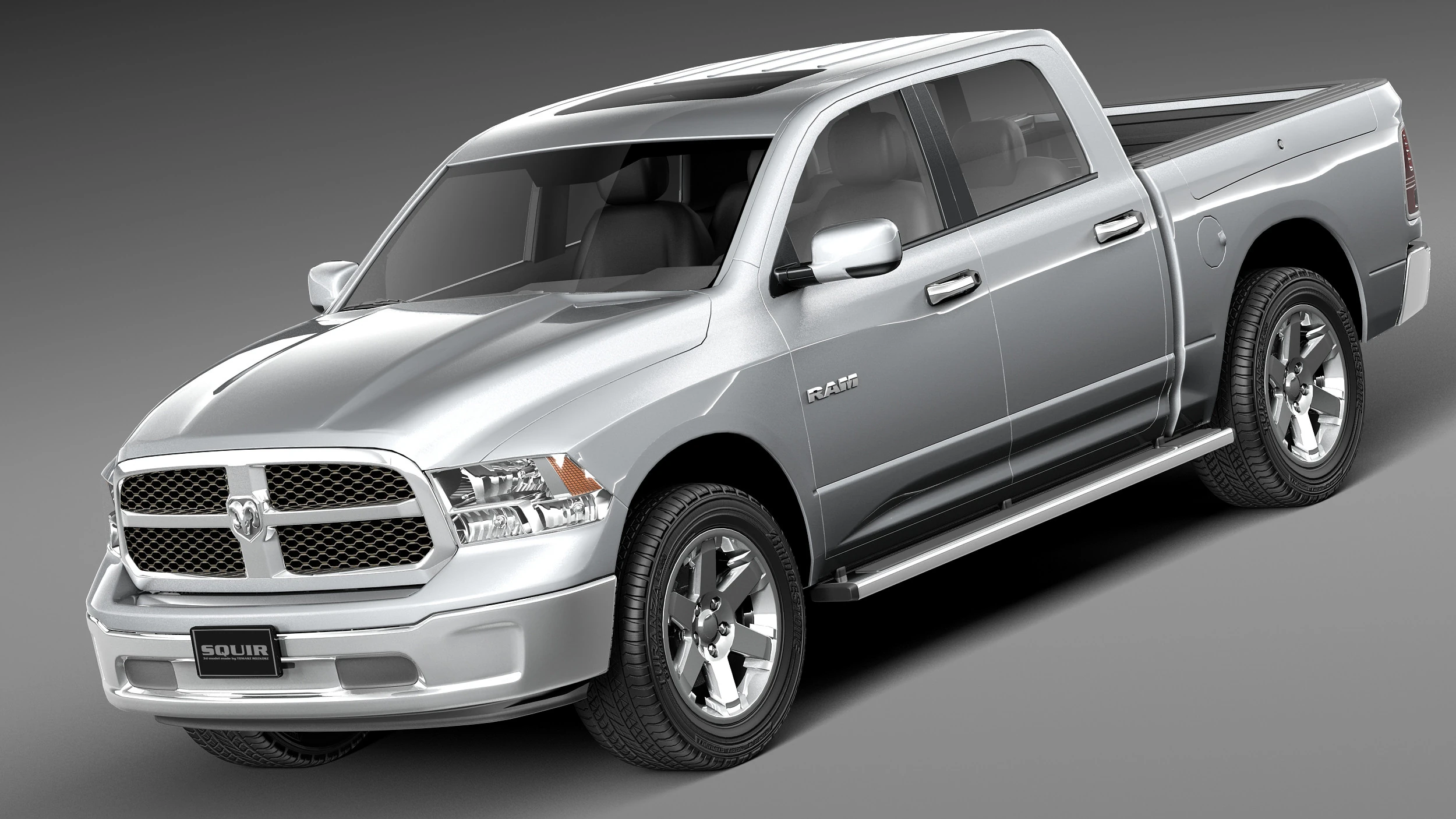 Dodge Ram HFE Crew Cab 2013 3D Model .c4d .max .obj .3ds .fbx .stl .blend