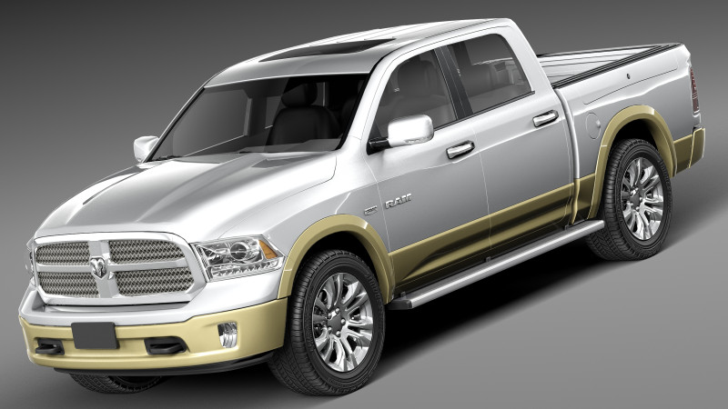 Dodge Ram Laramie Longhorn 2013 3D Model .c4d .max .obj .3ds .fbx .stl .blend 
