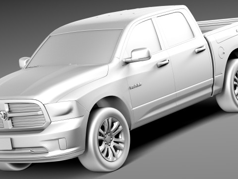 Dodge Ram Crew Cab Sport 2013 Modelo 3D