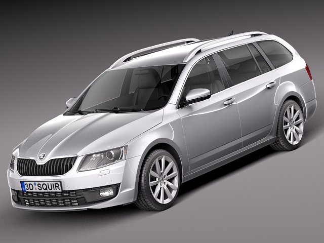 Skoda Octavia Combi 2013 3D Model .c4d .max .obj .3ds .fbx .stl .blend 