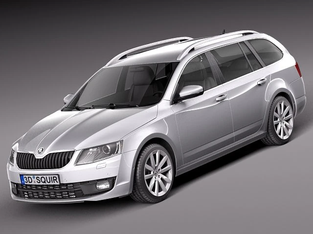 Skoda Octavia Combi 2013 3D Model .c4d .max .obj .3ds .fbx .stl .blend