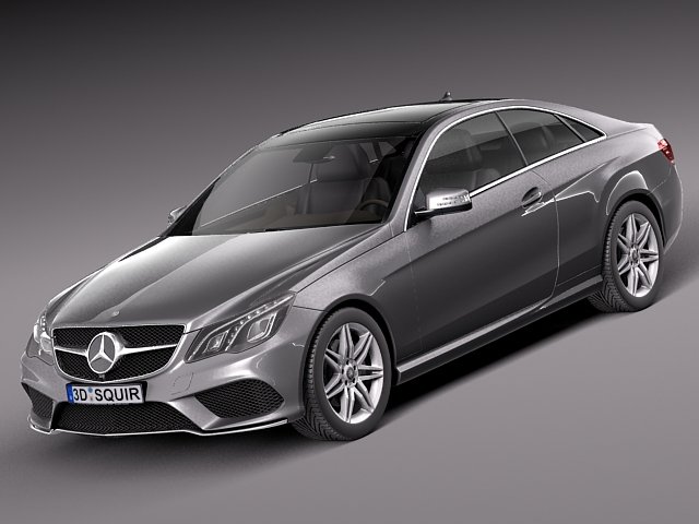 Mercedes-Benz E-class Coupe 2014 3D 模型 .c4d .max .obj .3ds .fbx .stl .blend