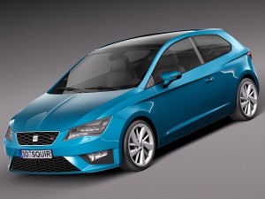 Seat Leon SC 3-door 2014 Model 3D
