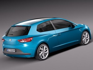 Seat Leon SC 3-door 2014 Modelo 3D