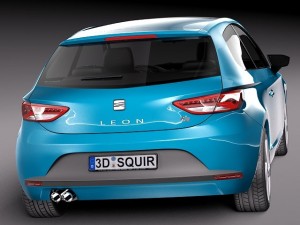 Seat Leon SC 3-door 2014 Modelo 3D