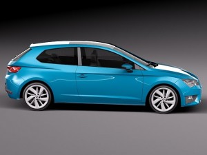 Seat Leon SC 3-door 2014 Modelo 3D
