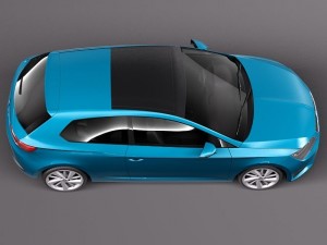 Seat Leon SC 3-door 2014 Modelo 3D
