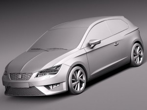 Seat Leon SC 3-door 2014 Modelo 3D