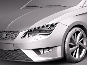 Seat Leon SC 3-door 2014 Modelo 3D