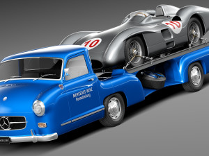 Mercedes-Benz Renntransporter Combo 1954 Model 3D