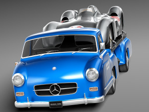 Mercedes-Benz Renntransporter Combo 1954 3D Model