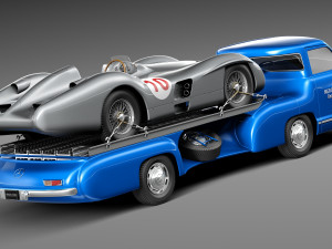 Mercedes-Benz Renntransporter Combo 1954 3D Model