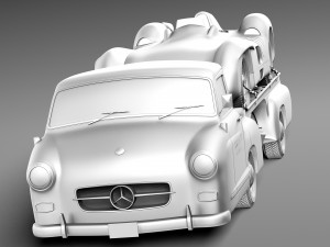 Mercedes-Benz Renntransporter Combo 1954 3D Model