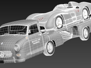 Mercedes-Benz Renntransporter Combo 1954 3D Model