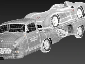Mercedes-Benz Renntransporter Combo 1954 3D Model