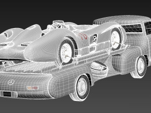 Mercedes-Benz Renntransporter Combo 1954 3D Model