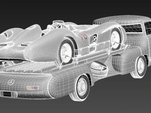 Mercedes-Benz Renntransporter Combo 1954 3D Model
