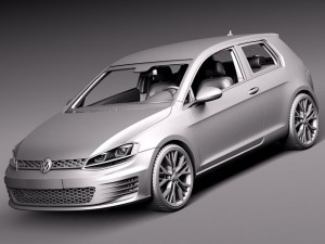 Volkswagen Golf VII GTI 2014 3D Model